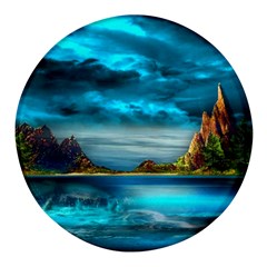 Artistic Fantasy Psychedelic Round Glass Fridge Magnet (4 Pack)