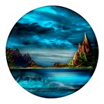 Artistic Fantasy Psychedelic Round Glass Fridge Magnet (4 pack) Front