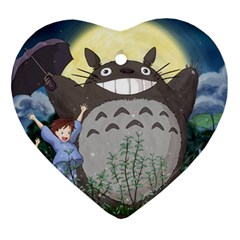 Illustration Anime Cartoon My Neighbor Totoro Heart Ornament (two Sides) by Sarkoni