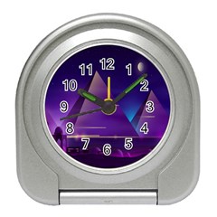 Egyptian Pyramids Night Landscape Cartoon Travel Alarm Clock