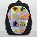 Egypt Icons Set Flat Style Backpack Bag Front