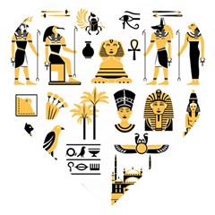 Egypt Symbols Decorative Icons Set Wooden Puzzle Heart by Bedest