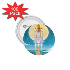 Space Exploration Illustration 1 75  Buttons (100 Pack) 