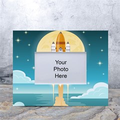 Space Exploration Illustration White Tabletop Photo Frame 4 x6 