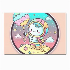 Boy Astronaut Cotton Candy Postcard 4 x 6  (pkg Of 10) by Bedest