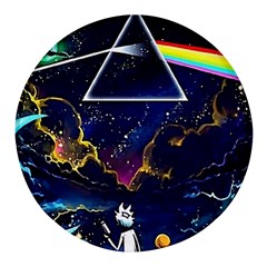 Trippy Kit Rick And Morty Galaxy Pink Floyd Round Glass Fridge Magnet (4 Pack)