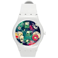 Adventure Time America Halloween Round Plastic Sport Watch (m)