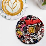 Stickerbomb Crazy Graffiti Graphite Monster UV Print Round Tile Coaster Front