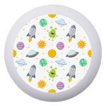 Seamless Pattern Cartoon Space Planets Isolated White Background Dento Box with Mirror Front