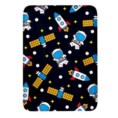 Seamless Adventure Space Vector Pattern Background Rectangular Glass Fridge Magnet (4 Pack)
