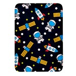 Seamless Adventure Space Vector Pattern Background Rectangular Glass Fridge Magnet (4 pack) Front
