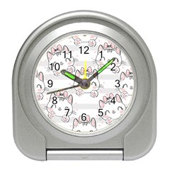 Cat With Bow Pattern Travel Alarm Clock