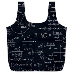 Mathematical Seamless Pattern With Geometric Shapes Formulas Full Print Recycle Bag (xl) by Hannah976
