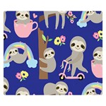 Hand Drawn Cute Sloth Pattern Background Premium Plush Fleece Blanket (Small) 50 x40  Blanket Front