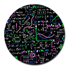 Math Linear Mathematics Education Circle Background Round Mousepad by Hannah976