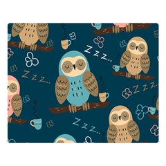 Seamless Pattern Owls Dreaming Premium Plush Fleece Blanket (large)