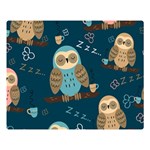 Seamless Pattern Owls Dreaming Premium Plush Fleece Blanket (Large) 80 x60  Blanket Front