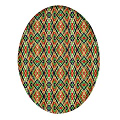 Pattern Design Vintage Abstract Oval Glass Fridge Magnet (4 Pack)