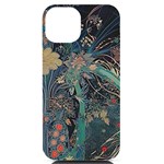 Vintage Peacock Feather iPhone 14 Black UV Print Case Front