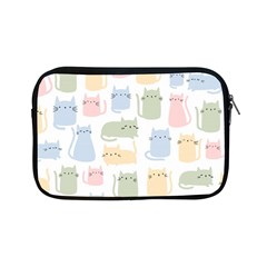 Cute Cat Colorful Cartoon Doodle Seamless Pattern Apple Ipad Mini Zipper Cases