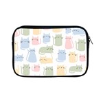 Cute Cat Colorful Cartoon Doodle Seamless Pattern Apple iPad Mini Zipper Cases Front