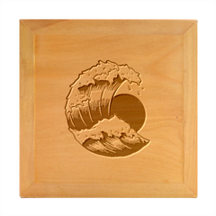 Japanese Sun & Wave Wood Photo Frame Cube