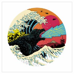 Retro Wave Kaiju Godzilla Japanese Pop Art Style Lightweight Scarf 
