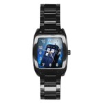 Tardis Doctor Who Space Blue Stainless Steel Barrel Watch Front