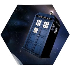 Tardis Doctor Who Planet Wooden Puzzle Hexagon by Cendanart