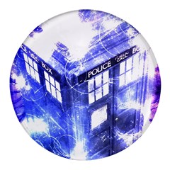 Tardis Doctor Who Blue Travel Machine Round Glass Fridge Magnet (4 Pack)