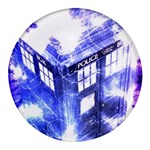 Tardis Doctor Who Blue Travel Machine Round Glass Fridge Magnet (4 pack) Front