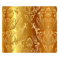 Golden Pattern Vintage Gradient Vector Premium Plush Fleece Blanket (small)