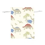 Dinosaur Art Pattern Lightweight Drawstring Pouch (M) Front