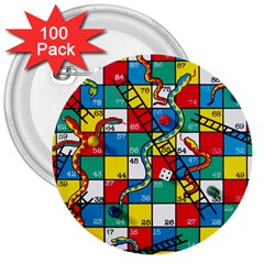 Snakes And Ladders 3  Buttons (100 Pack)  by Ket1n9