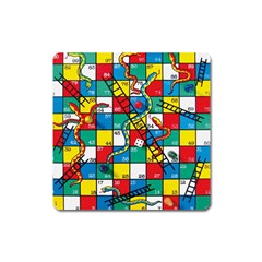 Snakes And Ladders Square Magnet by Ket1n9