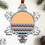 Chevrons Patterns Colorful Stripes Metal Small Snowflake Ornament Front