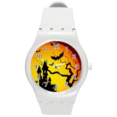 Halloween Night Terrors Round Plastic Sport Watch (m)