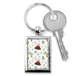 Cute Palm Volcano Seamless Pattern Key Chain (Rectangle) Front