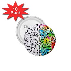 Brain Mind Psychology Idea Drawing 1 75  Buttons (10 Pack)