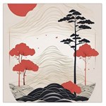 Japanese Nature Spring Garden Square Satin Scarf (36  x 36 ) Front