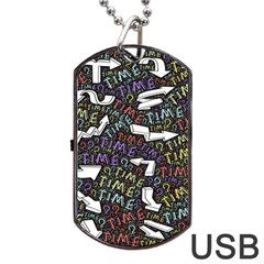 Time Nonlinear Curved Undirected Dog Tag Usb Flash (two Sides)
