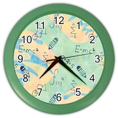 Background School Doodles Graphic Color Wall Clock