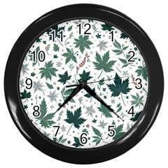 Leaves Nature Bloom Wall Clock (black)
