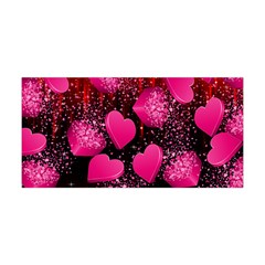 Shine Deep Pink & Black Sweet Heart Shapes Yoga Headbands by CoolDesigns