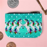 Polka Dots Turquoise Unicorn Seamless Mini Coin Purse Back