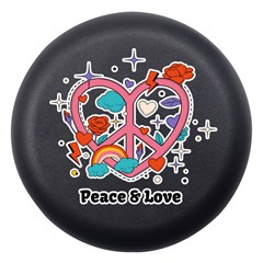 Peace & Love Black Dento Box With Mirror by CoolDesigns