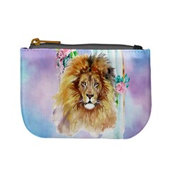 Lavender Girly Lion Cat Seamless Mini Coin Purse by CoolDesigns