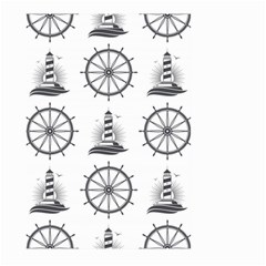 Marine Nautical Seamless Pattern With Vintage Lighthouse Wheel Large Garden Flag (two Sides)