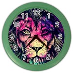 Psychedelic Lion Color Wall Clock Front
