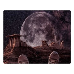 In The Cosmos Moon Sci-fi Space Sky Premium Plush Fleece Blanket (large)